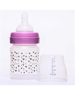 Бутылочка для кормления «Сердечки», широкое горло, от 0 мес., 120 мл. Lubby