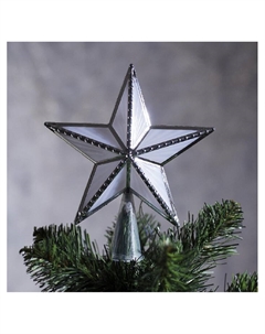 Светодиодная верхушка на ёлку «Звезда серебристая», 16 см, 10 LED, 220 В, свечение мульти Luazon lighting