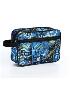 Косметичка дорожная на молнии «», с ручкой, наружный карман, цвет синий Бако текстиль