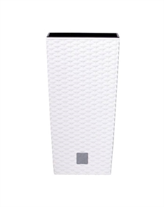 Кашпо RATO SQUARE, 2 предмета: внутренняя и наружная ёмкости, 11 и 26,6 л, цвет белый Prosperplast