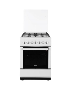Плита NORDFROST GG 6062 W, газовая, 4 конфорки, 64 л, газовая духовка, белая Nordfrost