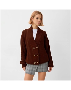 Кардиган на пуговицах женский : Casual Collection, шоколад, размер 52 Minaku