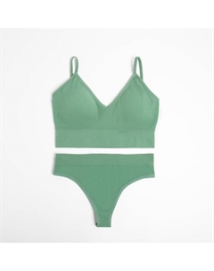 Комплект женский (топ, трусы), зелёный, размер 42-44 Collorista