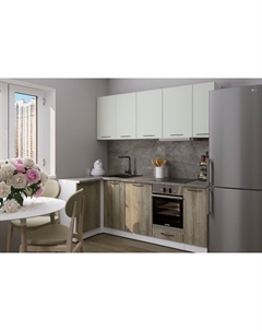 Кухонный гарнитур угловой «Анхель прайм», 1100×2000 мм, цвет дуб дарго/белый/орегано Gerda