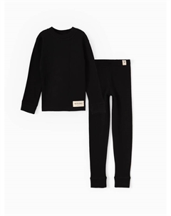 Термобельё детское (лонгслив, брюки), чёрное, рост 110 см Minaku