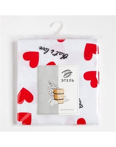 Простыня для бани «Сердечки» 150×180±5 см, 100% хлопок, вафельное полотно, 160 г/м² Этель