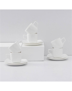 Сервиз фарфоровый чайный Wilmax Ilona, 12 предметов: 6 чашек 200 мл, 6 блюдец, цвет белый Wilmax england