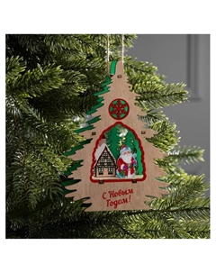 Подвеска световая «Дед Мороз», 13×3x18 см, 6 LED, от батареек, свечение тёплое белое Luazon lighting