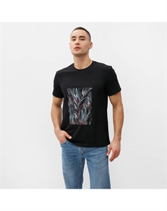 Футболка мужская с фирменным принтом цвет чёрный, р-р 52 Minaku