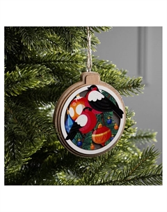 Подвеска световая «Снегири», 10 см, от батареек LR41×3, свечение тёплое белое Luazon lighting