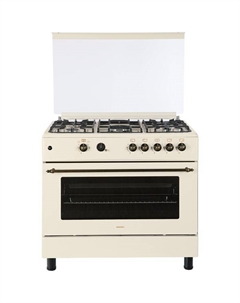 Плита NORDFROST GG 9064 YR, газовая, 5 конфорок, 110 л, газовая духовка, бежевая Nordfrost