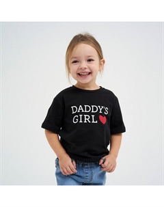 Футболка для девочки : Daddy's girl, чёрная, размер 36, рост 134-140 см Kaftan