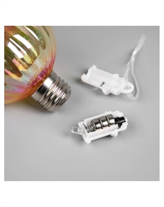 Набор ёлочных шаров «Золотистые грани», 3 шт., d=7 см, 3 LED, от батареек AG13×9, свечение тёплое белое Luazon lighting