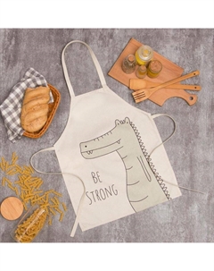 Фартук "Be Strong", 40*50 см, 50% п/э, 50% лён Этель
