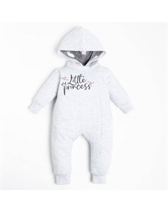 Комбинезон с капюшоном "Princess", рост 80-86 см, цвет серый Крошка я