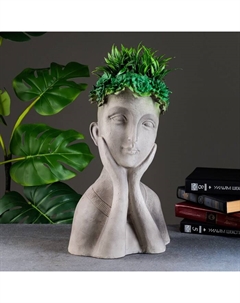 Декоративное кашпо для цветов «Юноша», 800 мл, 36×14×21 см, керамика, серое Take it easy