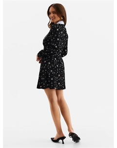 Платье мини женское с воротником, размер 42, чёрное Mist