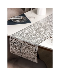 Дорожка на стол «Манифик», 30×150 см, серебряная Доляна
