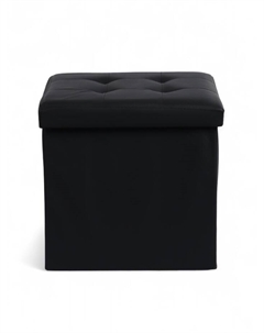 Пуф – короб складной «», с ящиком, 380×380×380 мм, экокожа, цвет чёрный Клик мебель