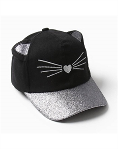 Кепка для девочек «Кошечка», чёрная, размер 52 Minaku