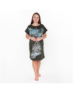 Платье домашнее женское, цвет олива, размер 56 Руся