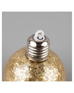 Набор ёлочных шаров «Звёздочки золотистые», 3 шт., d=8 см, от батареек, свечение тёплое белое Luazon lighting