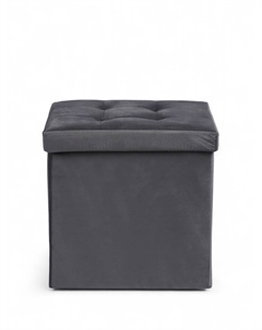 Пуф – короб складной «», с ящиком, 380×380×380 мм, велюр, цвет серый Клик мебель