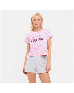 Пижама женская (футболка, шорты) Tiger, размер 48-50 Kaftan