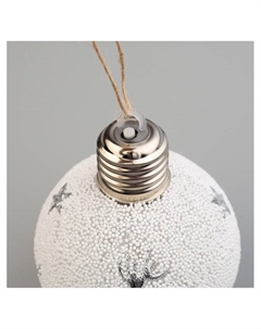 Набор ёлочных шаров «Серебристые узоры», 3 шт., d=8 см, 1 LED, от батареек, свечение белое Luazon lighting