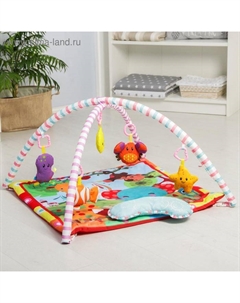 Развивающий коврик с дугами «Джунгли 2», 5 игрушек, подушечка, размер 85х85 см Крошка я