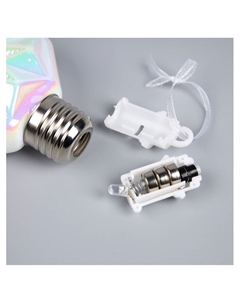 Набор ёлочных шаров «Изморозь», 3 шт, d=7.5 см, 3 LED, от батареек AG13×9, свечение тёплое белое Luazon lighting