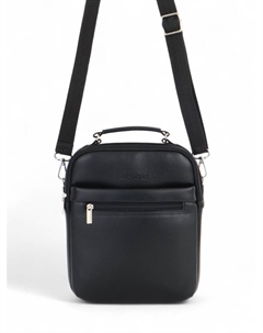 Сумка кросс-боди мужская на молнии, 3 наружных кармана, с ручкой, длинный ремень, 21×6×26 см, чёрная Bagsland