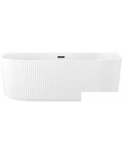 Festive Fox 170x80 28730203R (пристенная ванна белый глянец, экран, ножки, сифон-автомат матовый черный) Wellsee