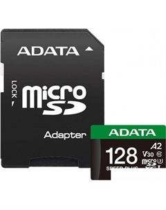 Карта памяти SPEED PLUS microSDXC 128GB UD128GUI3V30A2SP-RA1 (с адаптером) Adata
