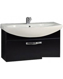 Тумба Ария 80 1A1417K0AA950 с умывальником Смайл 80 (черный) Акватон