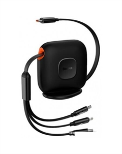 Кабель Traction Series Retractable 3 в 1 CAQY000001 (1.7 м, черный) Baseus