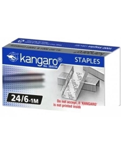 Скобы канцелярские 24/6 5000 шт (металлик) Kangaro