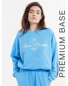 Свитшот женский лазурно-голубой с печатью Mark formelle