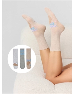 Носки женские в наборе с забавными капибарами и надписями, 3 пары Mark formelle