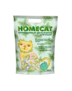 Наполнитель для туалета Homecat Мята Силикагелевый / 79955