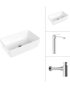 Умывальник со смесителем Lauter 21674A + Rio 21AM12672 с сифоном 21635CH