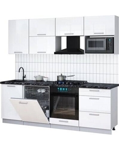 Кухонный гарнитур Интерлиния Мила Gloss 2.3-ПМ2