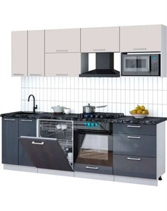 Кухонный гарнитур Интерлиния Мила Gloss 2.4-ПМ2