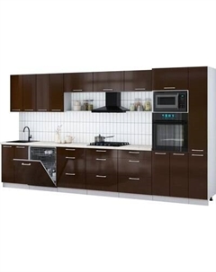 Кухонный гарнитур Интерлиния Мила Gloss 3.9-ПМ1