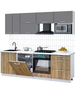 Кухонный гарнитур Интерлиния Мила Gloss 2.4-ПМ2