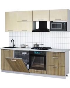 Кухонный гарнитур Интерлиния Мила Gloss 2.3-ПМ2