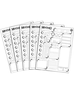 Набор бланков для настольной игры Pandora's Box Studio Листы персонажей. Мидгард / 01PB162 Pandora's box studio