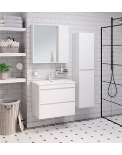 Тумба с умывальником Runo Манхэттен 75 + Оскар 75