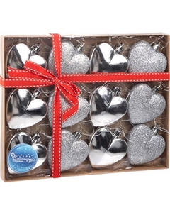 Набор елочных игрушек Волшебная страна Сердце серебряное / 110448