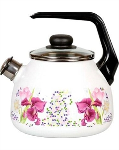 Чайник со свистком СтальЭмаль Мозайка белоснежная 4с209/я Стальэмаль